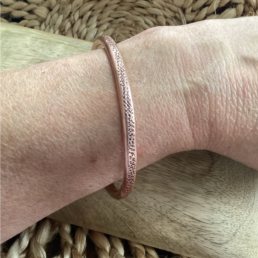 Textured Copper Bangle Bracelet